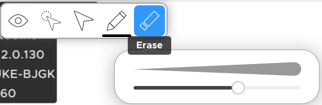 Close up of UI with eraser icon